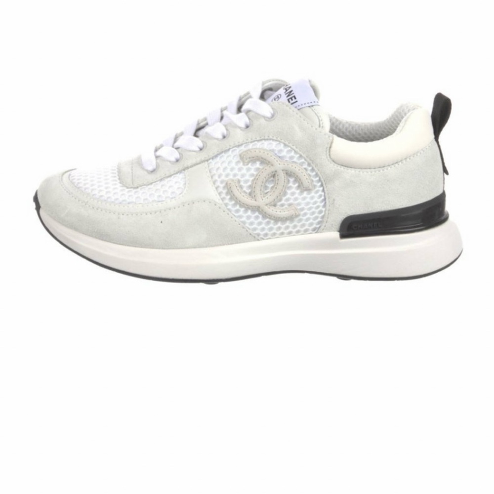 Chanel White and Gray Sneakers